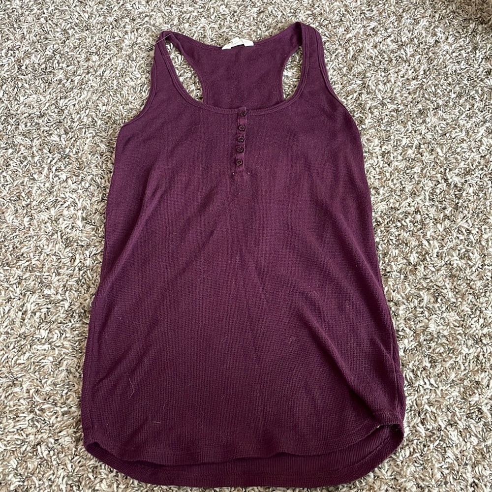 Maroon button up tank